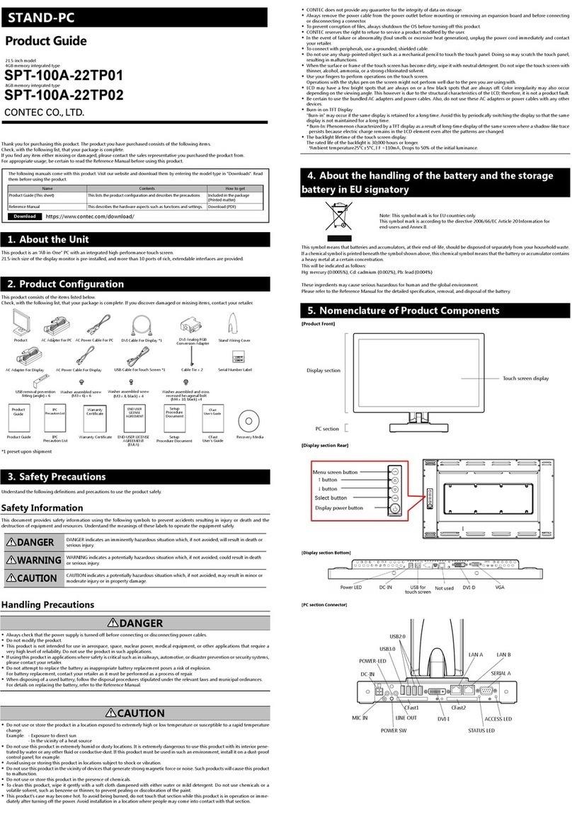 Contec SPT-100A-22TP01 User manual