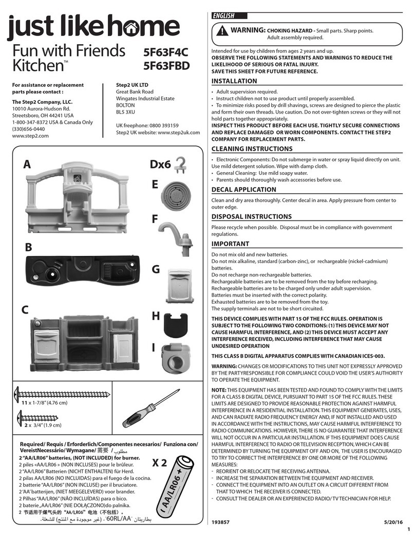 Step 2 just like home Fun with Friends Kitchen User manual