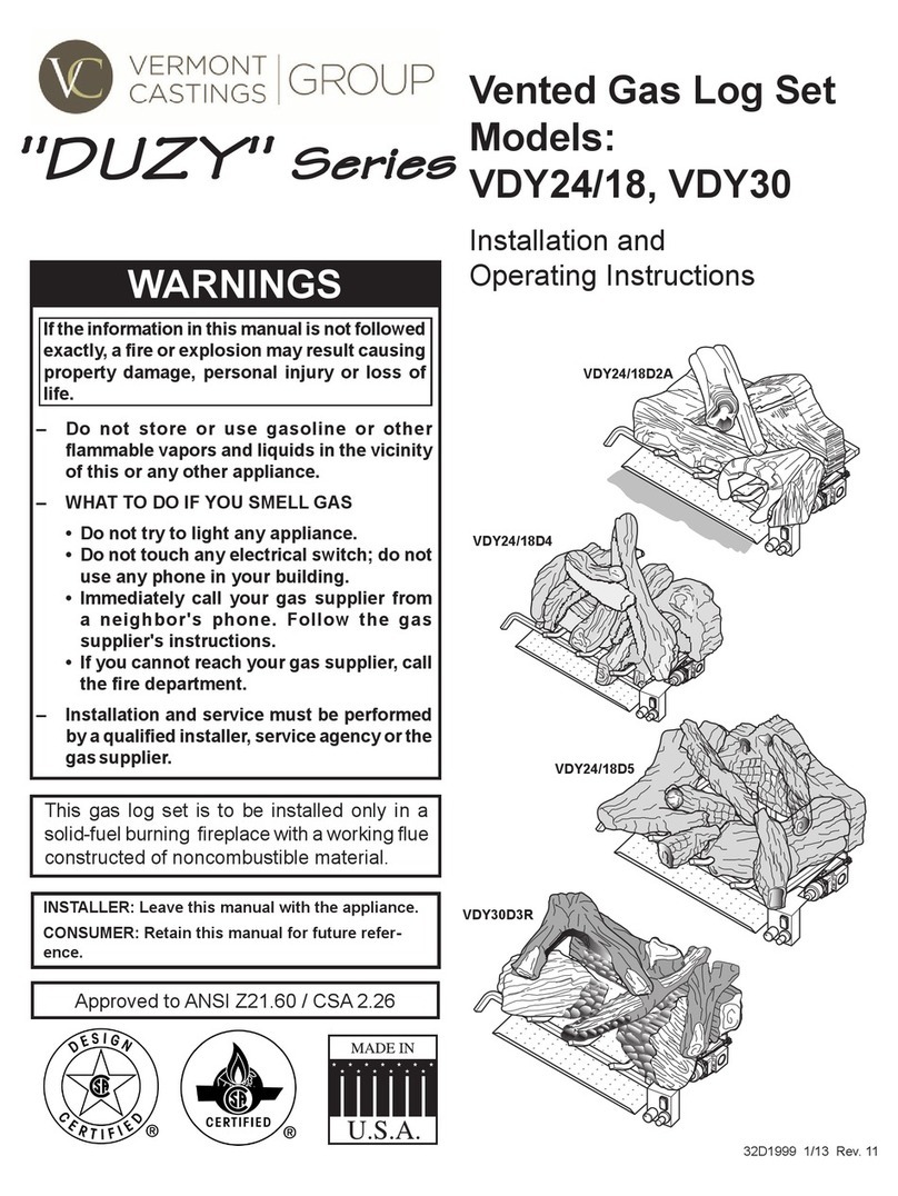 Vermont Castings Duzy Series Installation and operating instructions Vermont Castings Duzy Series Installation and operating instructions