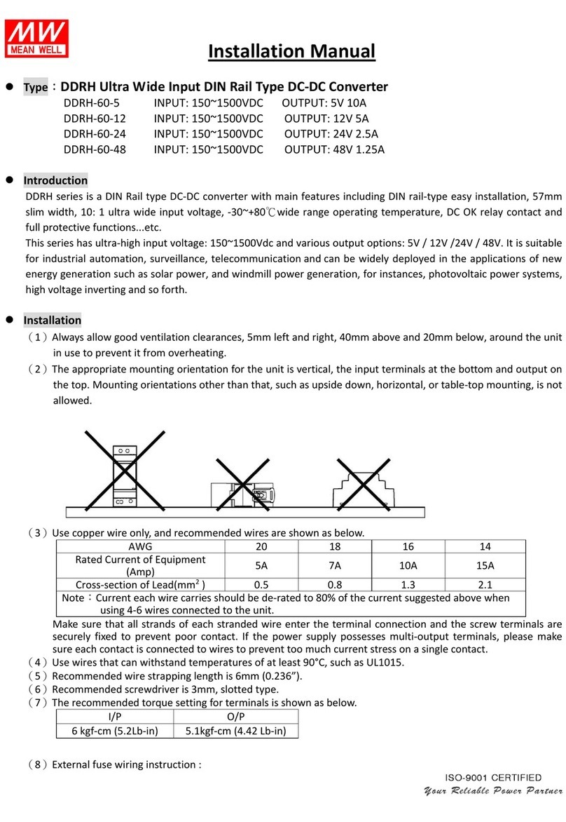 Meanwell DDRH-60-5 installation manual