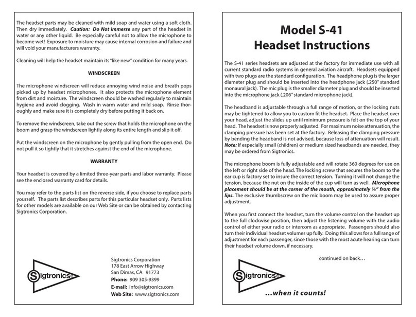 Sigtronics S-41 Series User manual