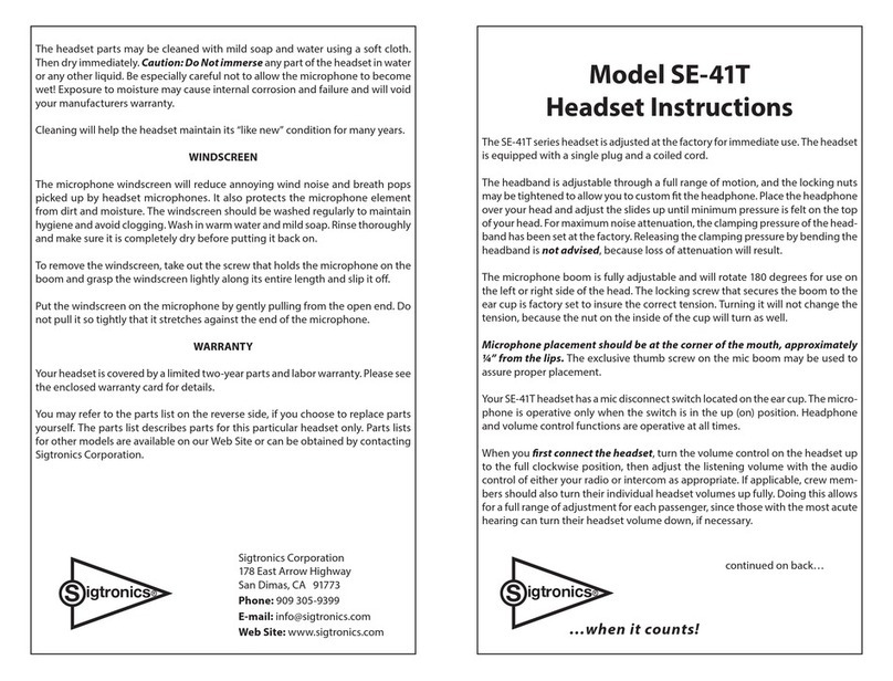 Sigtronics SE-41T Series User manual