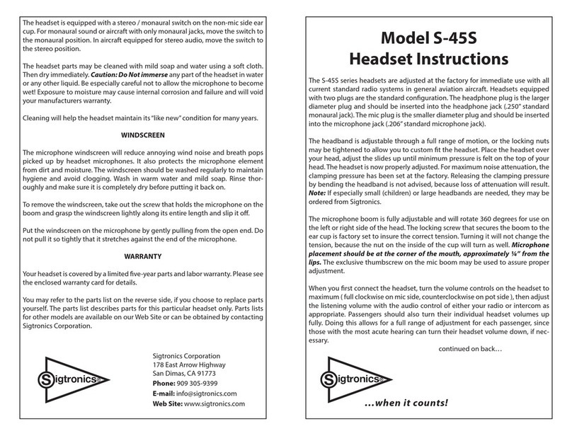 Sigtronics S-45S Series User manual