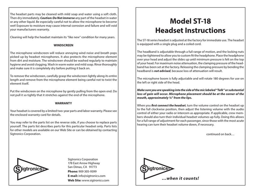 Sigtronics ST-18 Series instructions