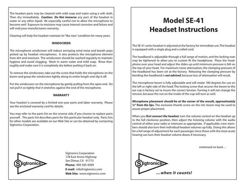 Sigtronics SE-41 Series User manual