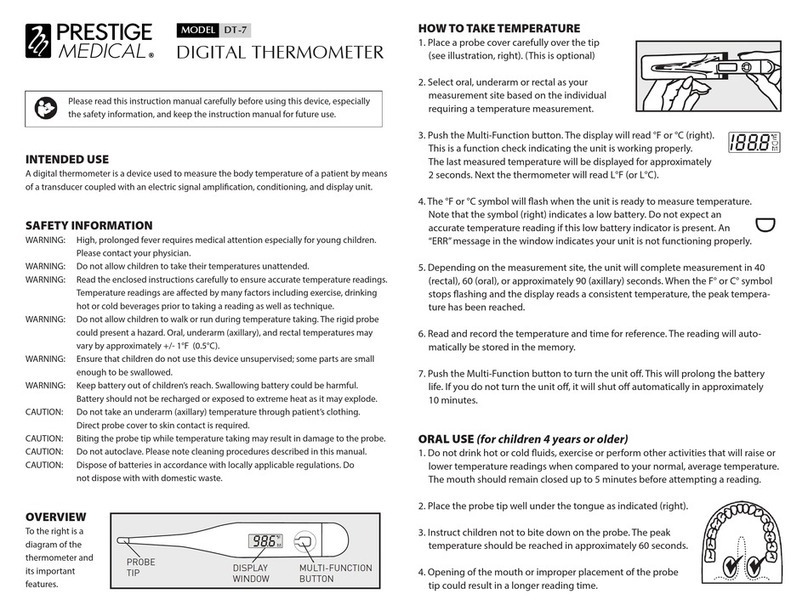 Prestige medical DT-7 instruction manual