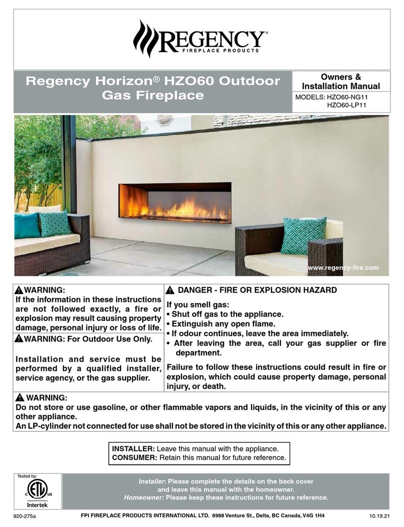 Regency Horizon HZO60 Owners & installation manual