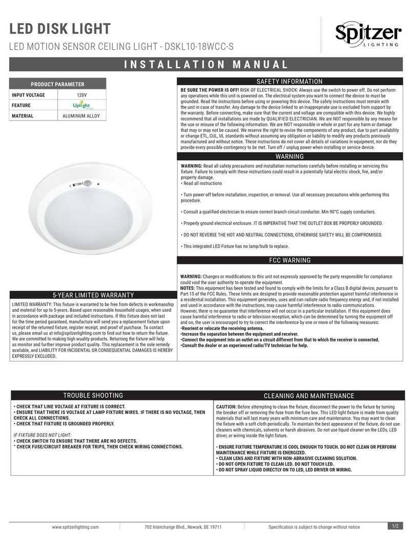 Spitzer LIGHTING DSKL10-18WCC-S installation manual