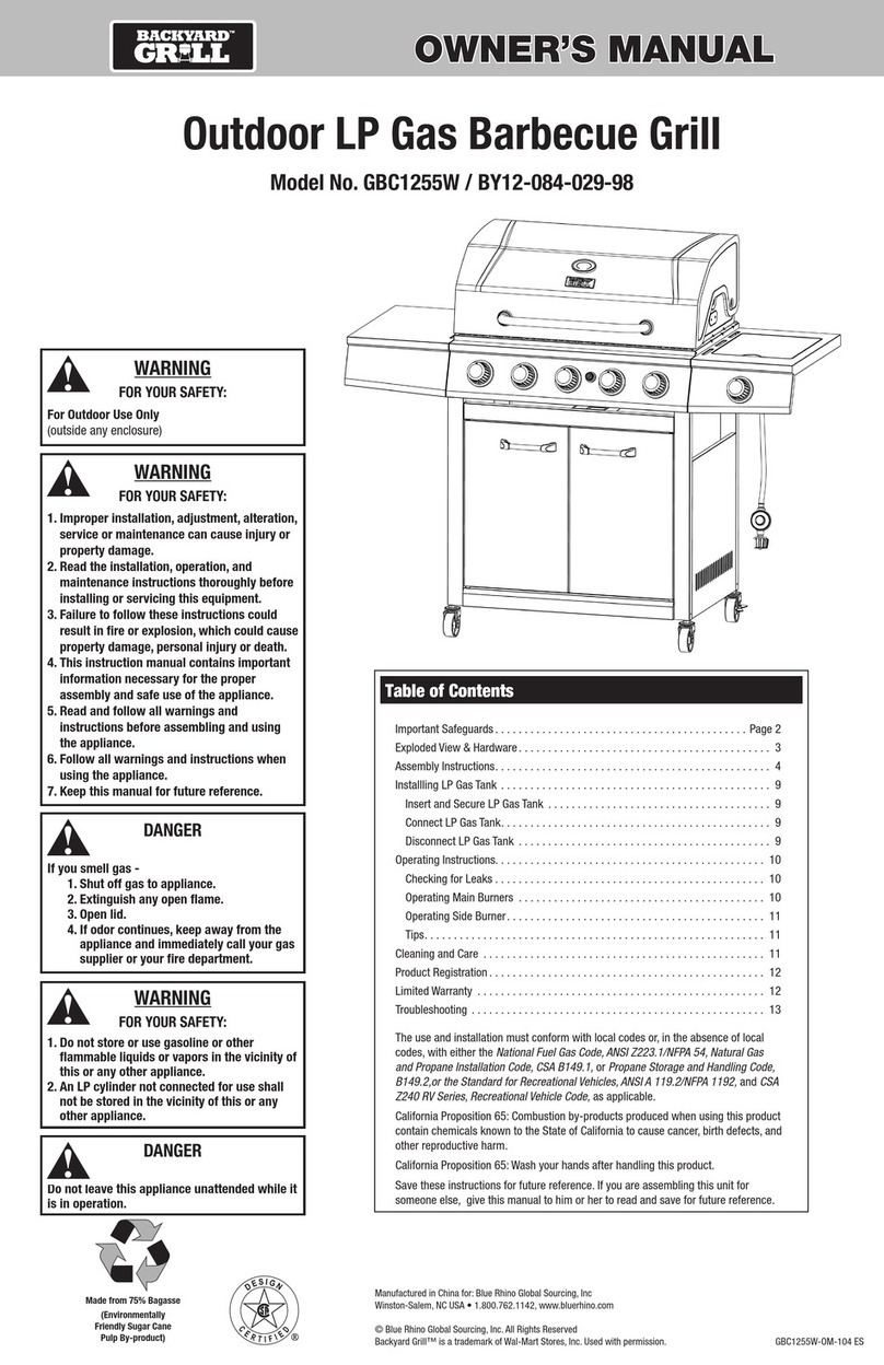 Backyard GBC1255W User manual