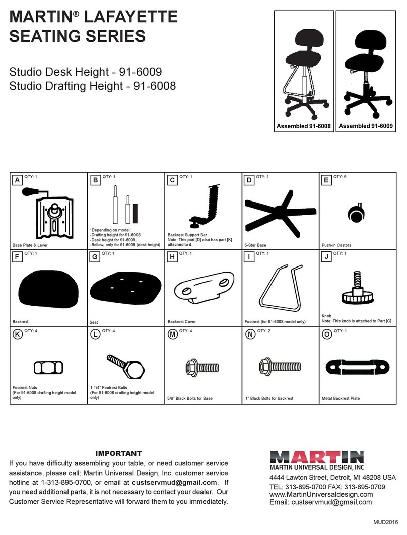 Martin Universal Design LAFAYETTE SEATING Series User manual Martin Universal Design LAFAYETTE SEATING Series User manual