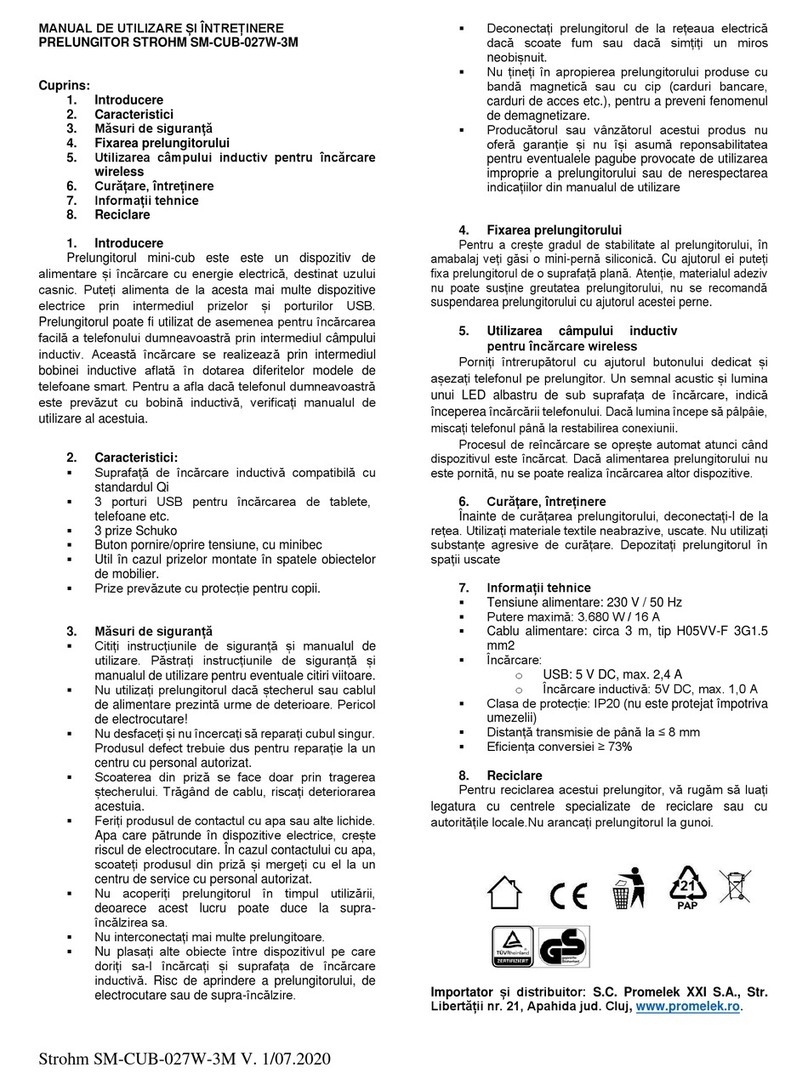 Hornbach STROHM SMCUB-027W-3M Programming manual
