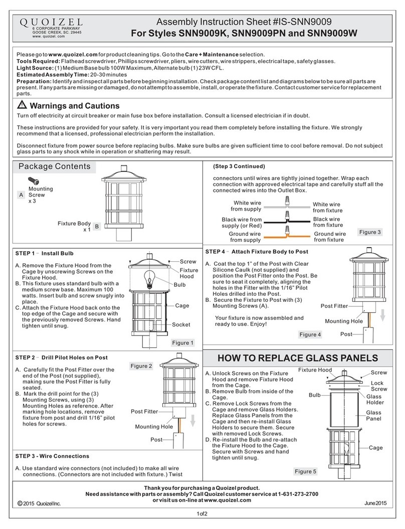 Quoizel SNN9009K Mounting instructions