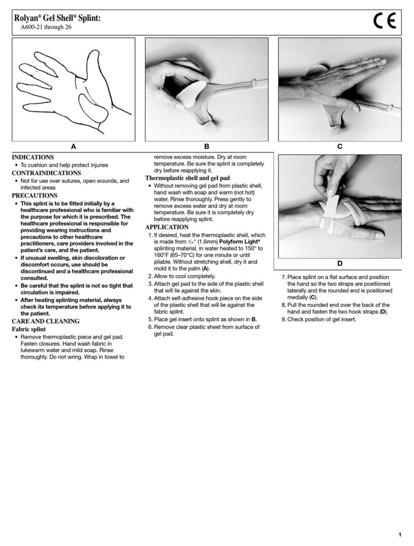 Rolyan Gel Shell quick start guide