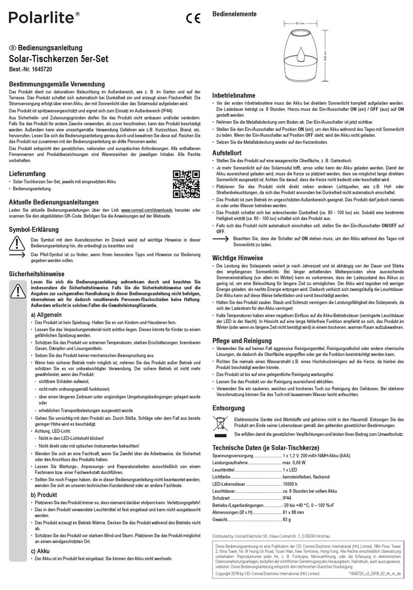 Polarite 1645720 operating instructions