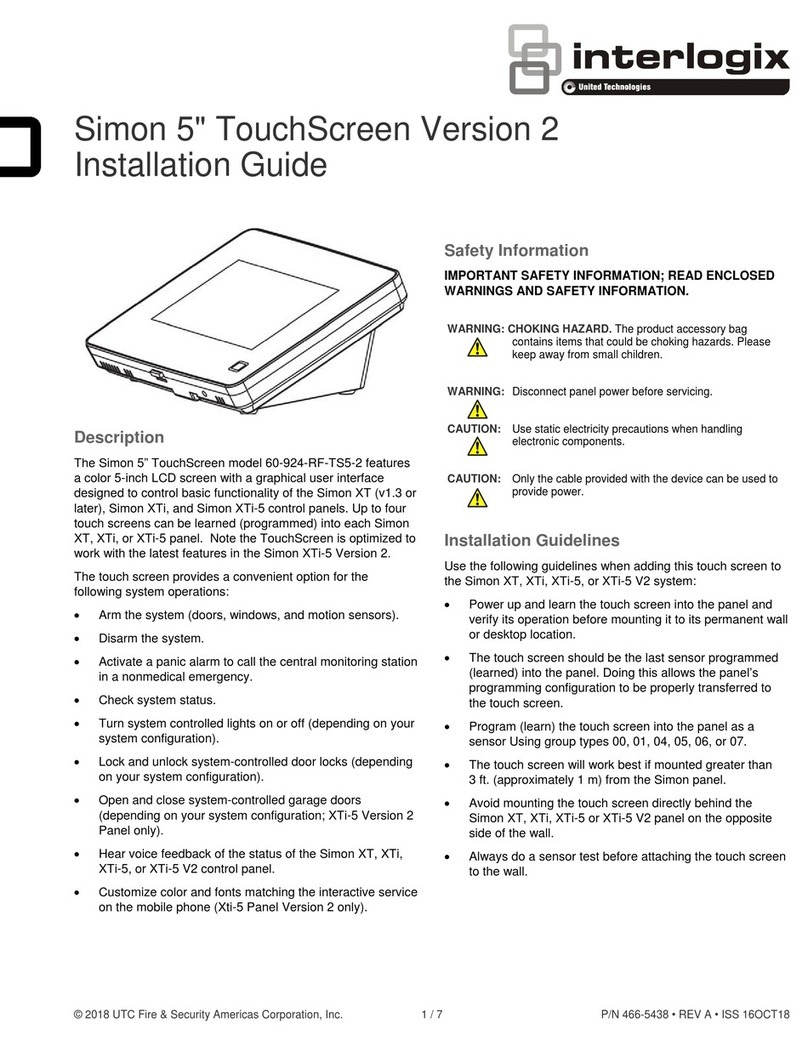 Interlogix 60-924-RF-TS5-2 User manual