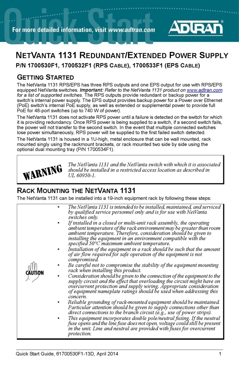ADTRAN NetVanta 1131 RPS/EPS quick start guide