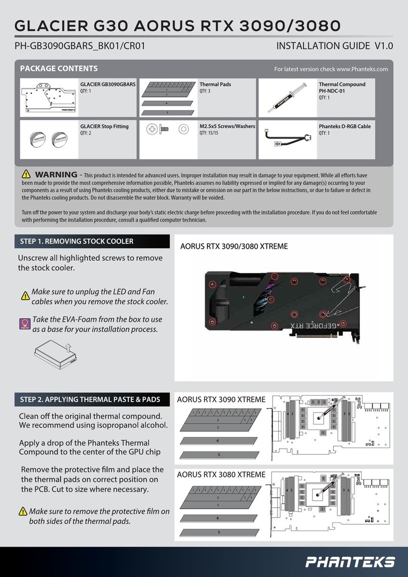 Phanteks GLACIER G30 AORUS RTX 3090 User manual Phanteks GLACIER G30 AORUS RTX 3090 User manual