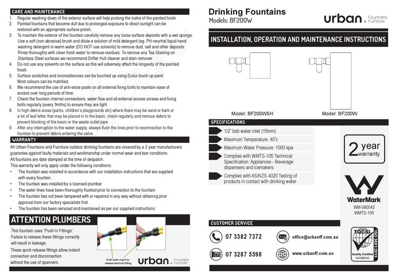 Urban BF200W Installation, operation and maintenance instructions