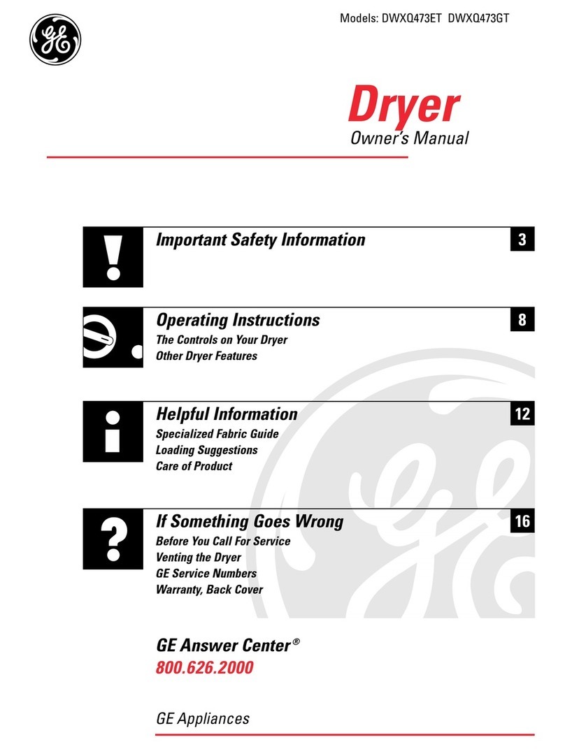 GE DWXQ473ET User manual