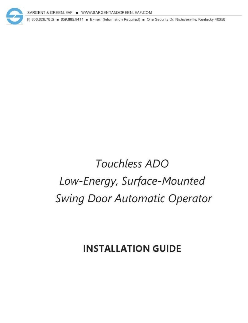 Sargent and Greenleaf Touchless ADO installation guide Sargent and Greenleaf Touchless ADO installation guide