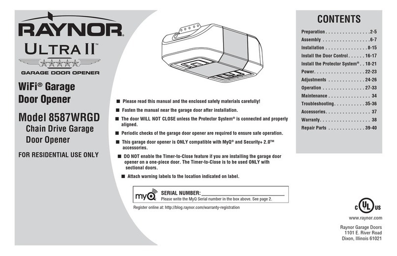 Raynor U:TRA II 8587WRGD manual