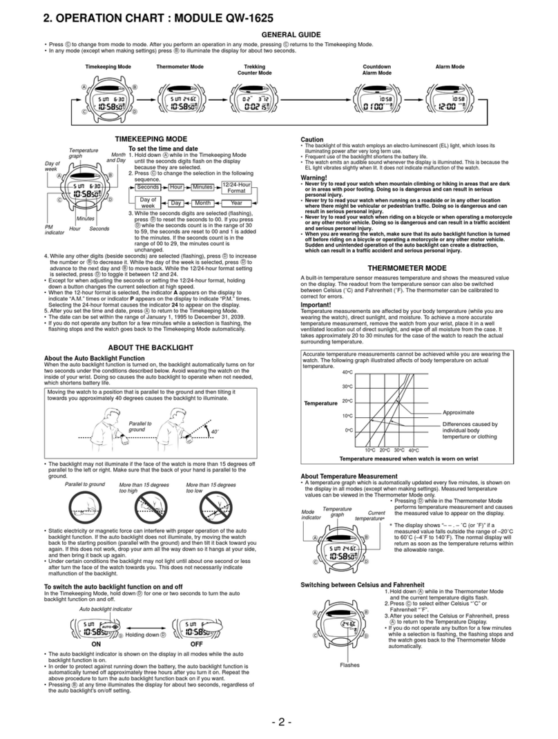 Casio QW-1625 User manual