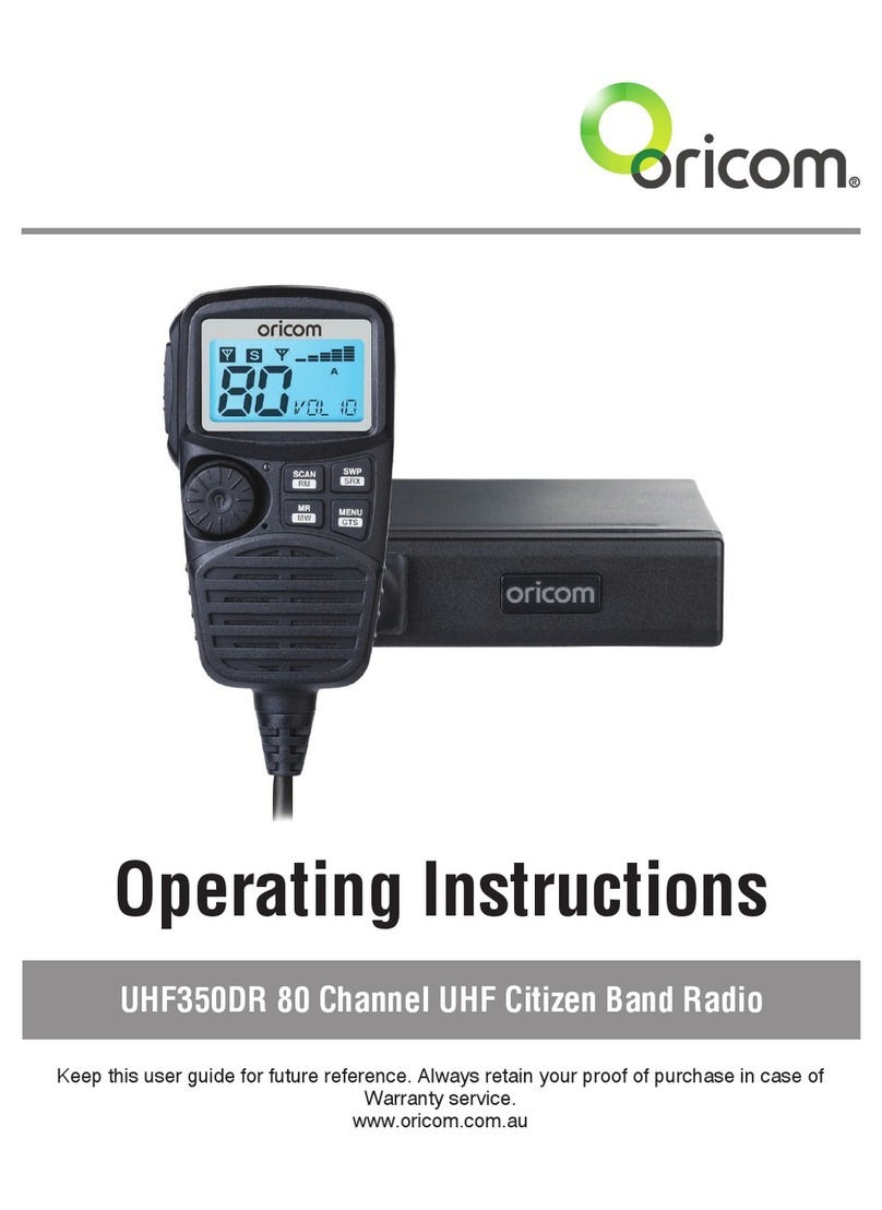 Oricom UHF350DR operating instructions