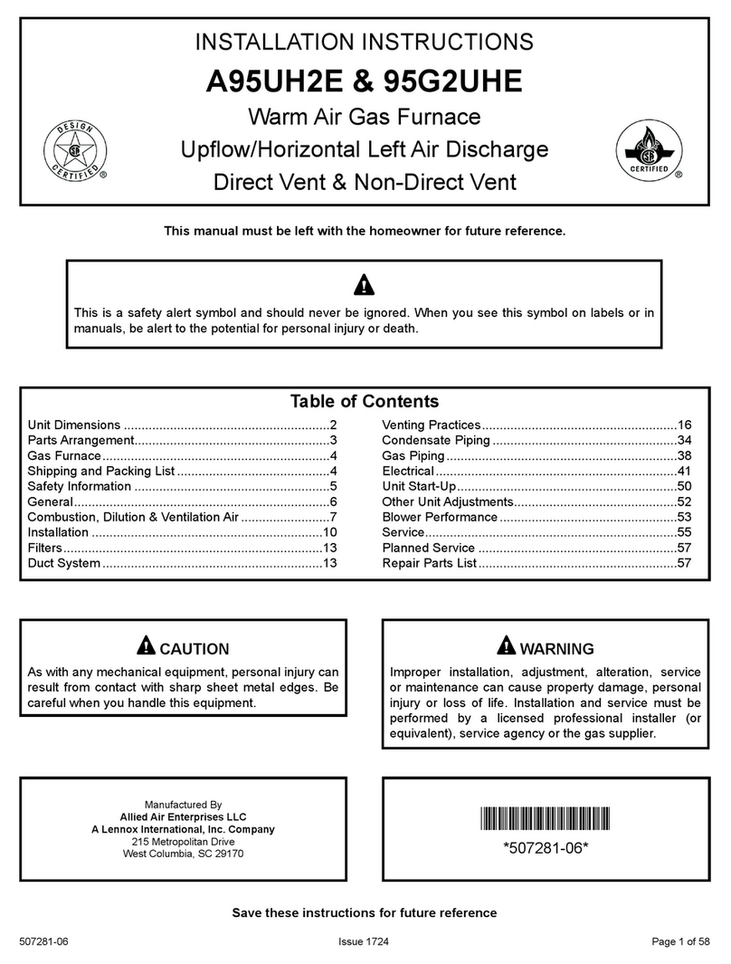 Lennox A95UH2E User manual