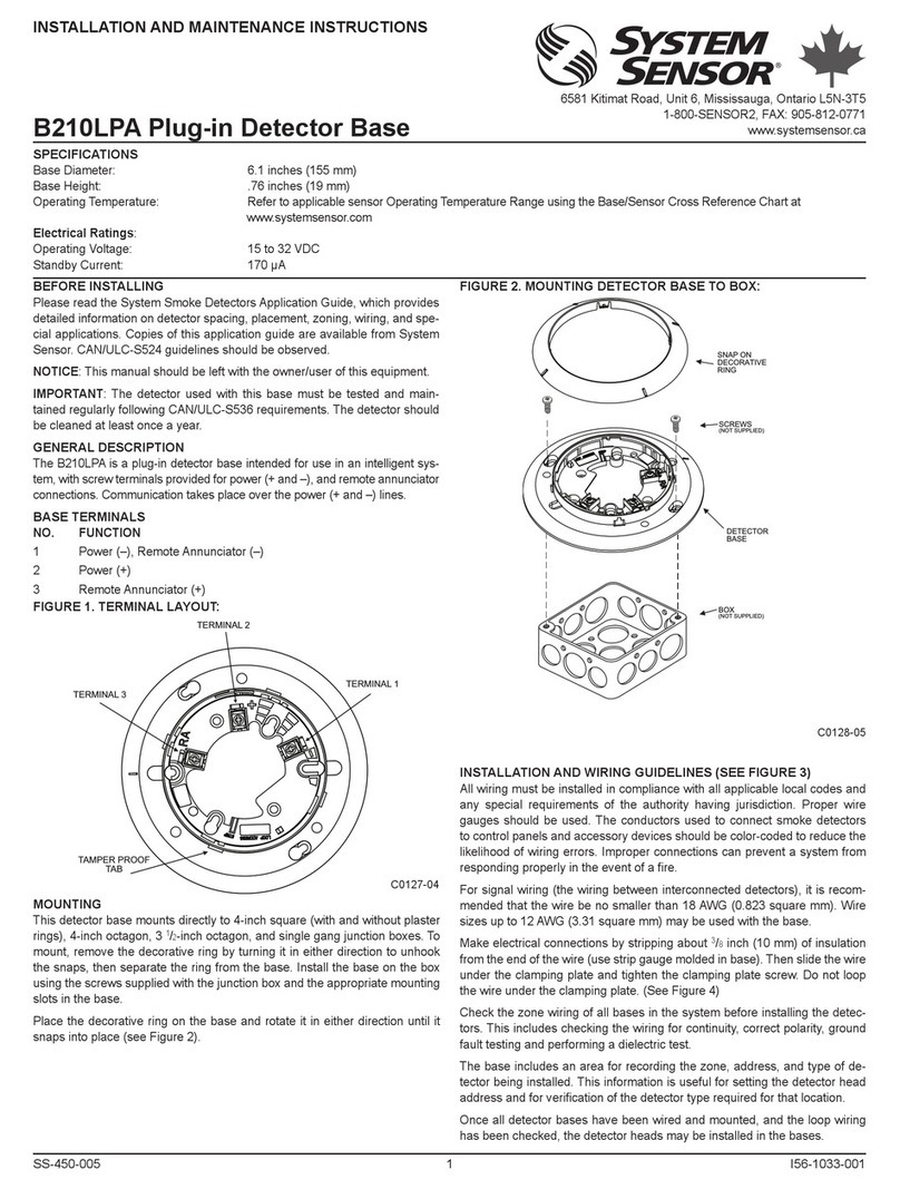 System Sensor B210LPA User manual