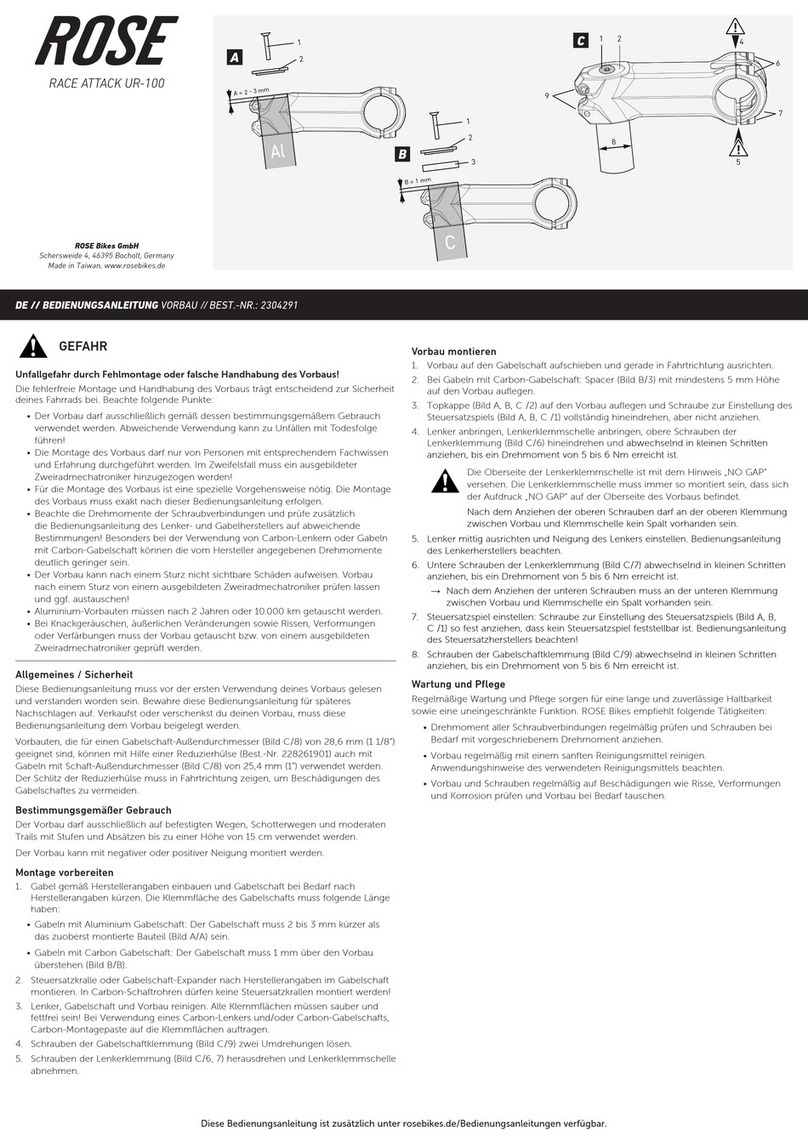 ROSE Bikes UR-100 User manual