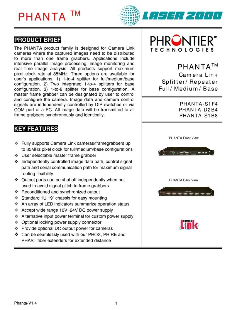 CAMERA LINK PHRONTIER PHANTA-S1F4 quick start guide