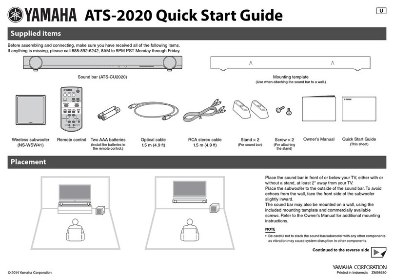 Yamaha ATS-2020 quick start guide