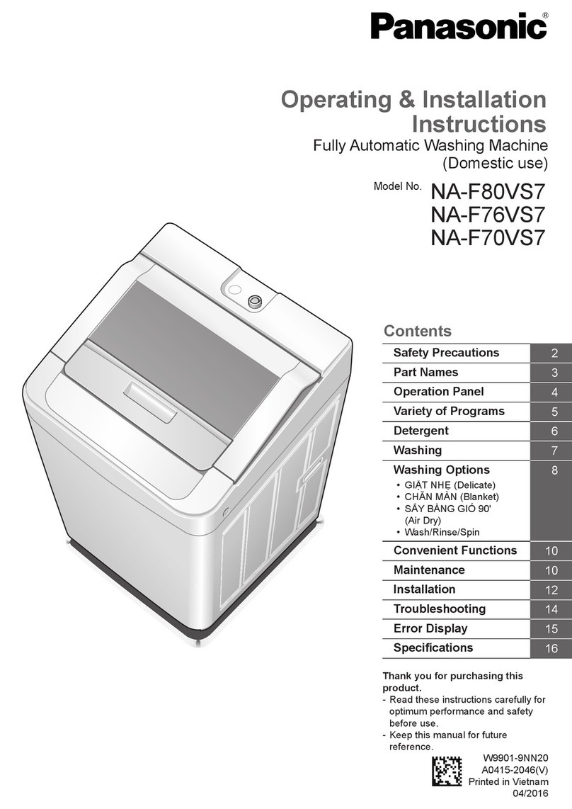 Panasonic NA-F80VS7 Operating & installation instructions