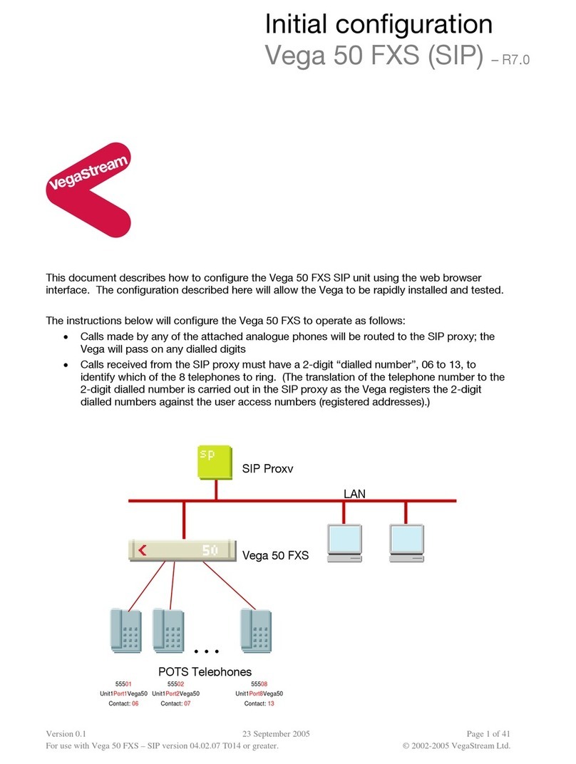 VegaStream Vega 50 FXS User manual