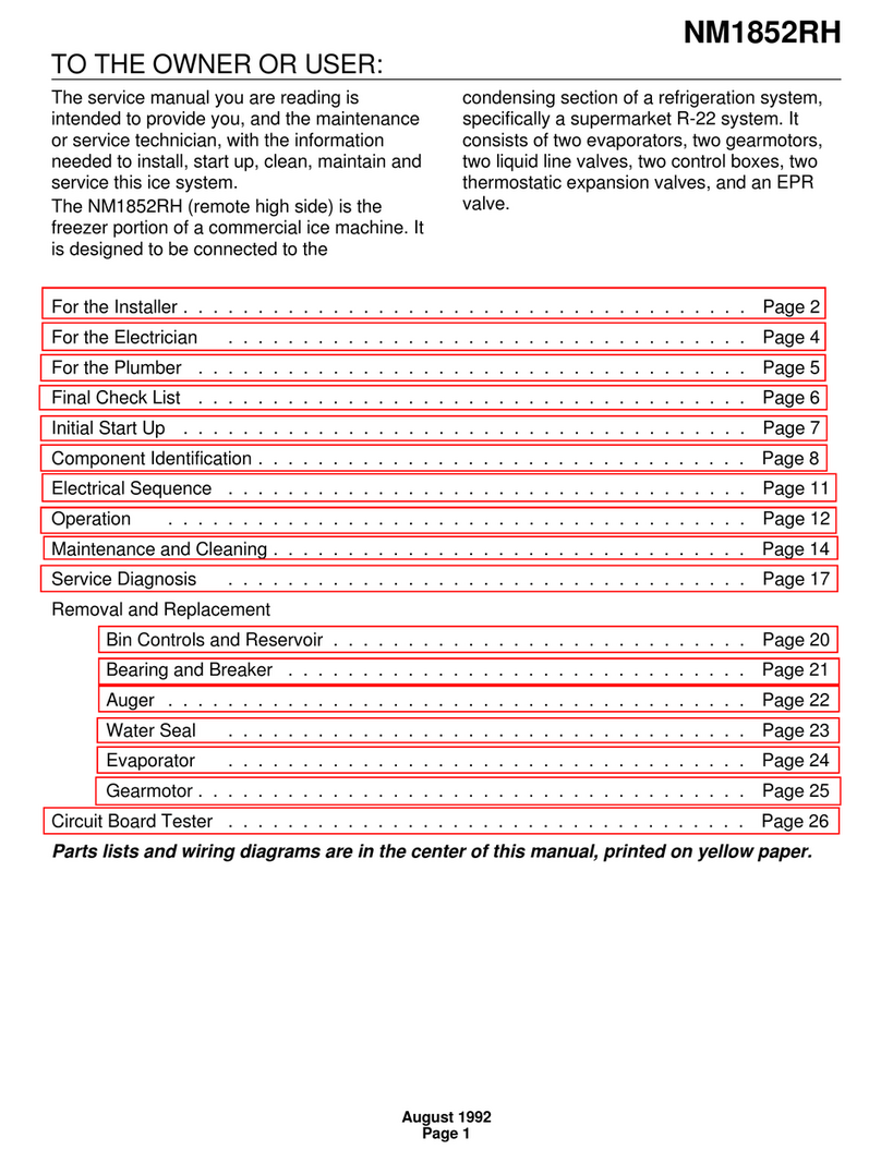 Scotsman NM1852RH User manual