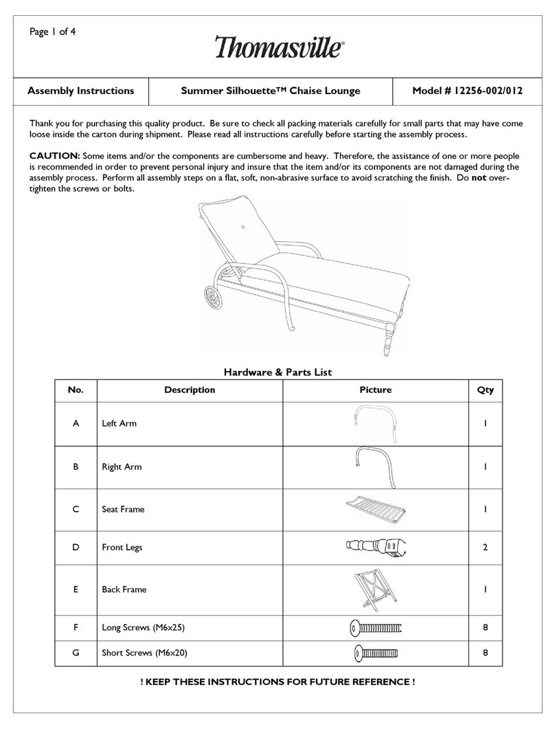 Thomasville Summer Silhouette 12256-002 Assembly instructions Thomasville Summer Silhouette 12256-002 Assembly instructions