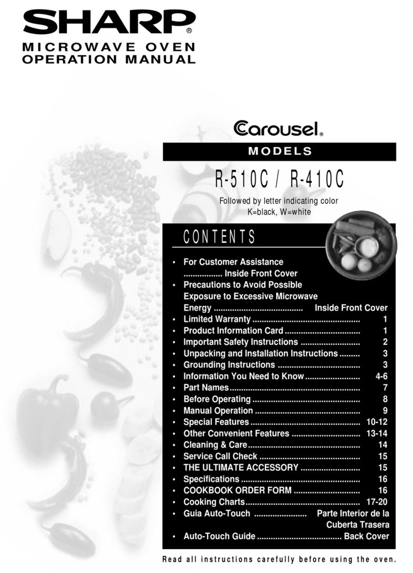 Sharp Carousel R-510C User manual Sharp Carousel R-510C User manual