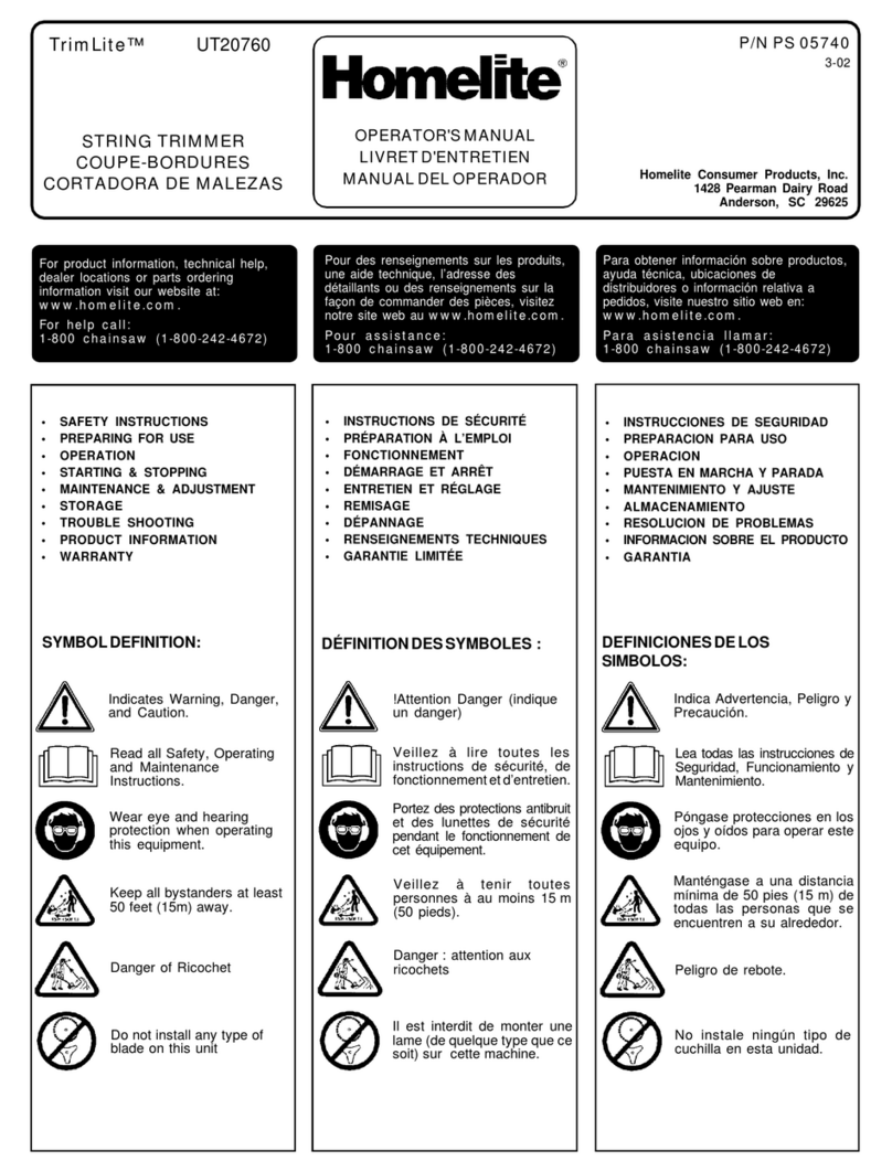 Homelite TrimLite UT20760 User manual