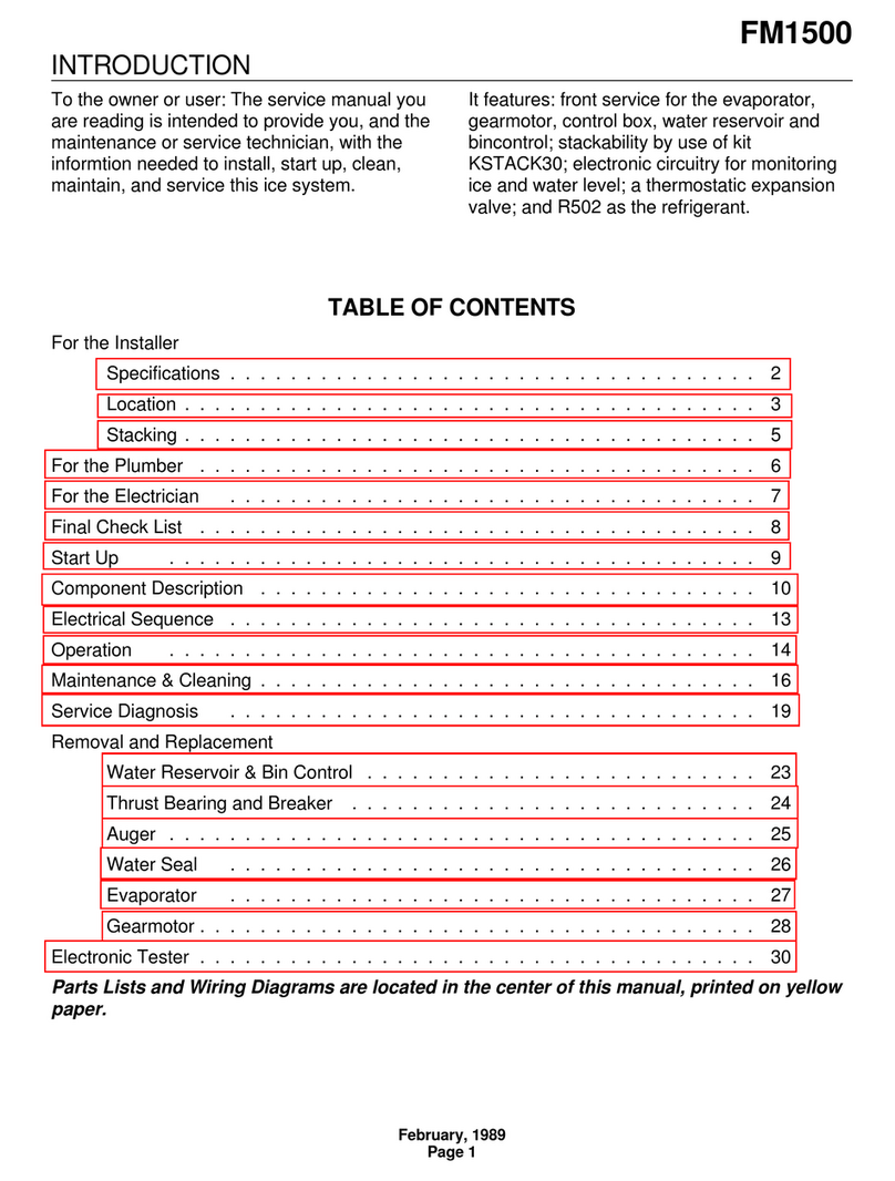 Scotsman FM1500 User manual