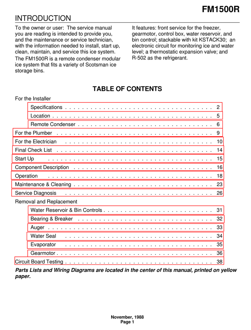 Scotsman FM1500R User manual