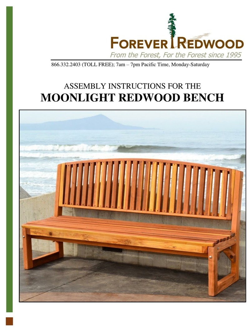 Forever Redwood MOONLIGHT REDWOOD BENCH Assembly instructions
