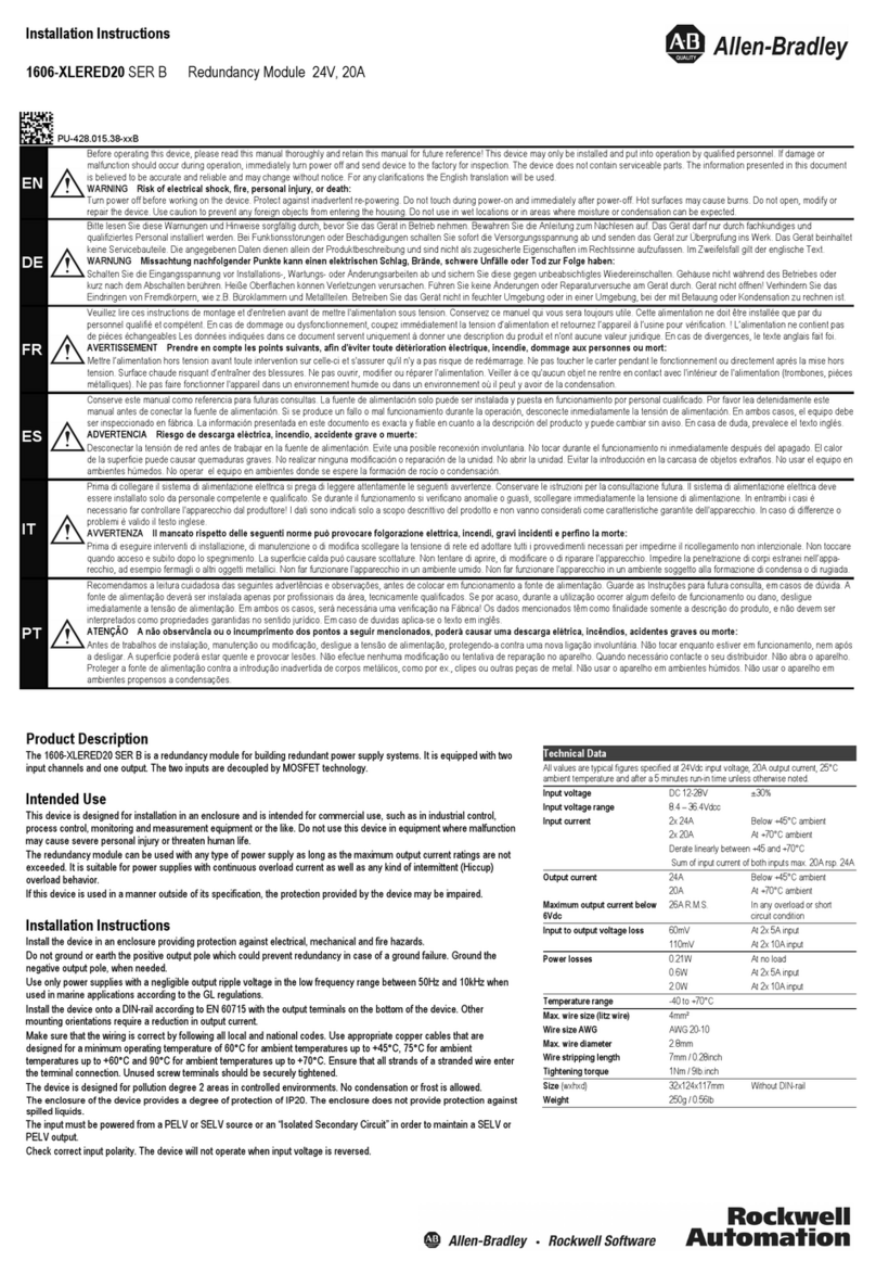 Rockwell Automation Allen-Bradley 1606-XLERED20 User manual