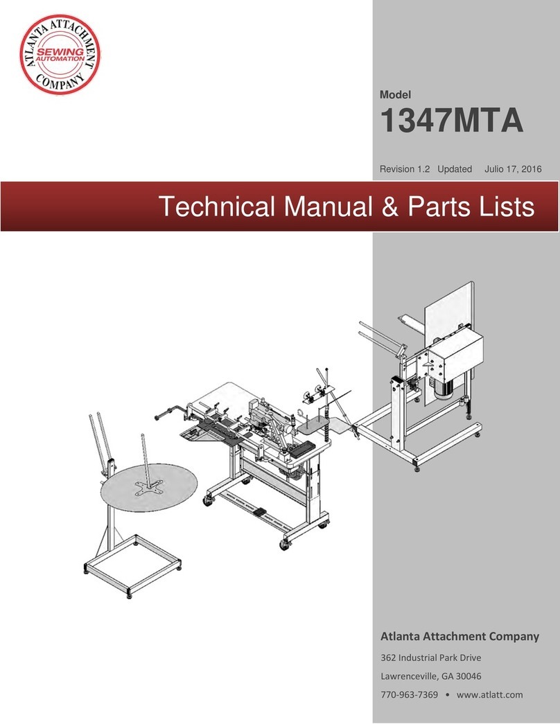 Atlanta Attachment Company 1347MTA Technical Manual & Parts Lists Atlanta Attachment Company 1347MTA Technical Manual & Parts Lists