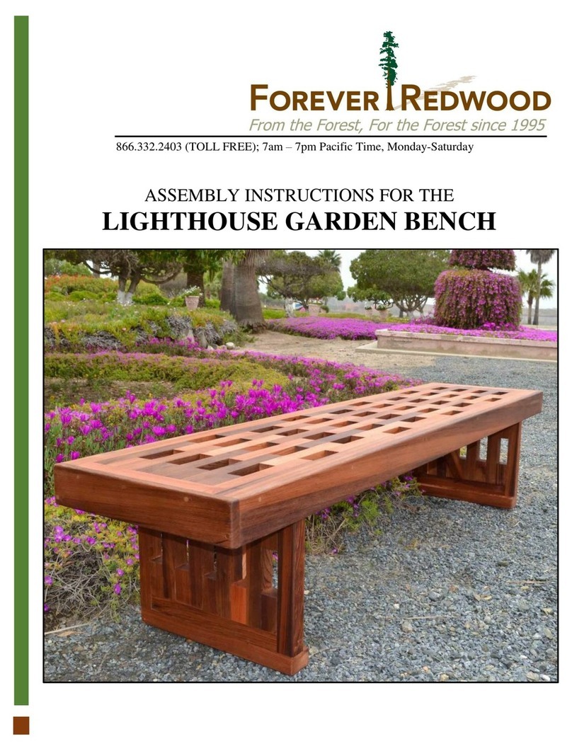 Forever Redwood LIGHTHOUSE GARDEN BENCH Assembly instructions Forever Redwood LIGHTHOUSE GARDEN BENCH Assembly instructions