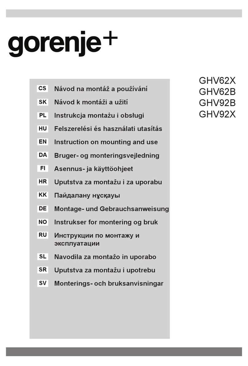 Gorenje Plus GHV62X Instruction on mounting and use