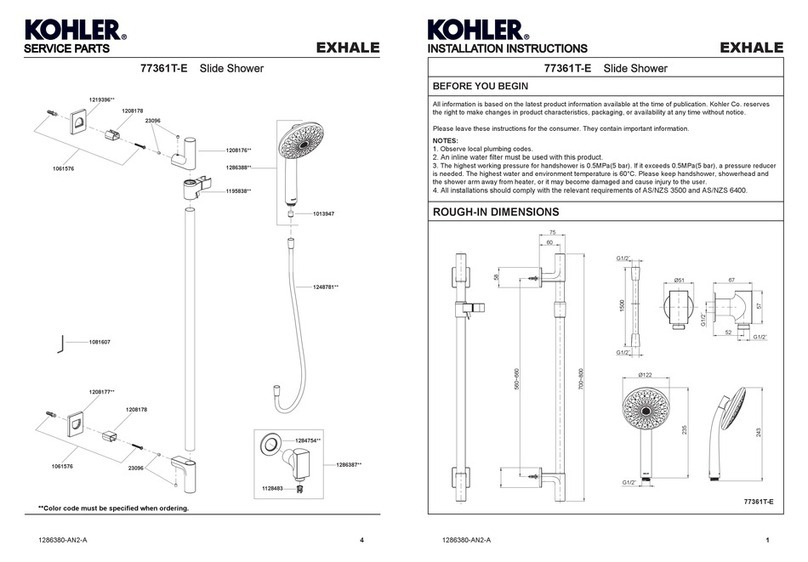Kohler EXHALE 77361T-E User manual