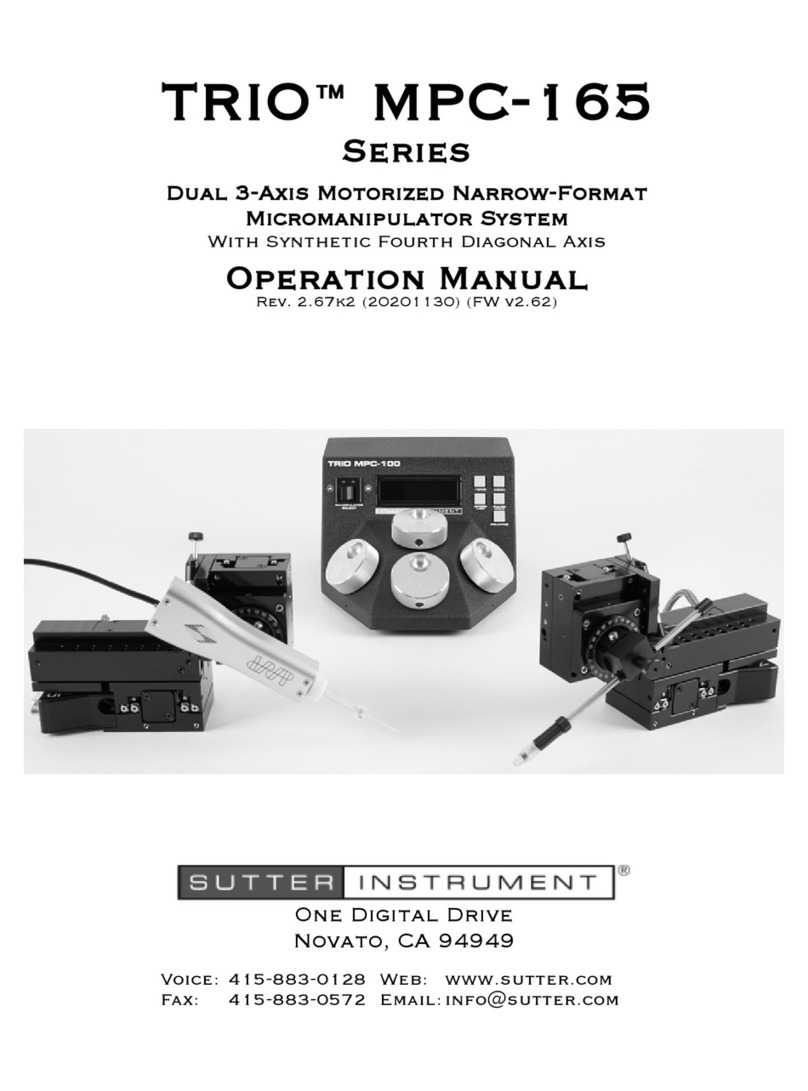 Sutter Instrument TRIO MPC-165 Series Operation manual