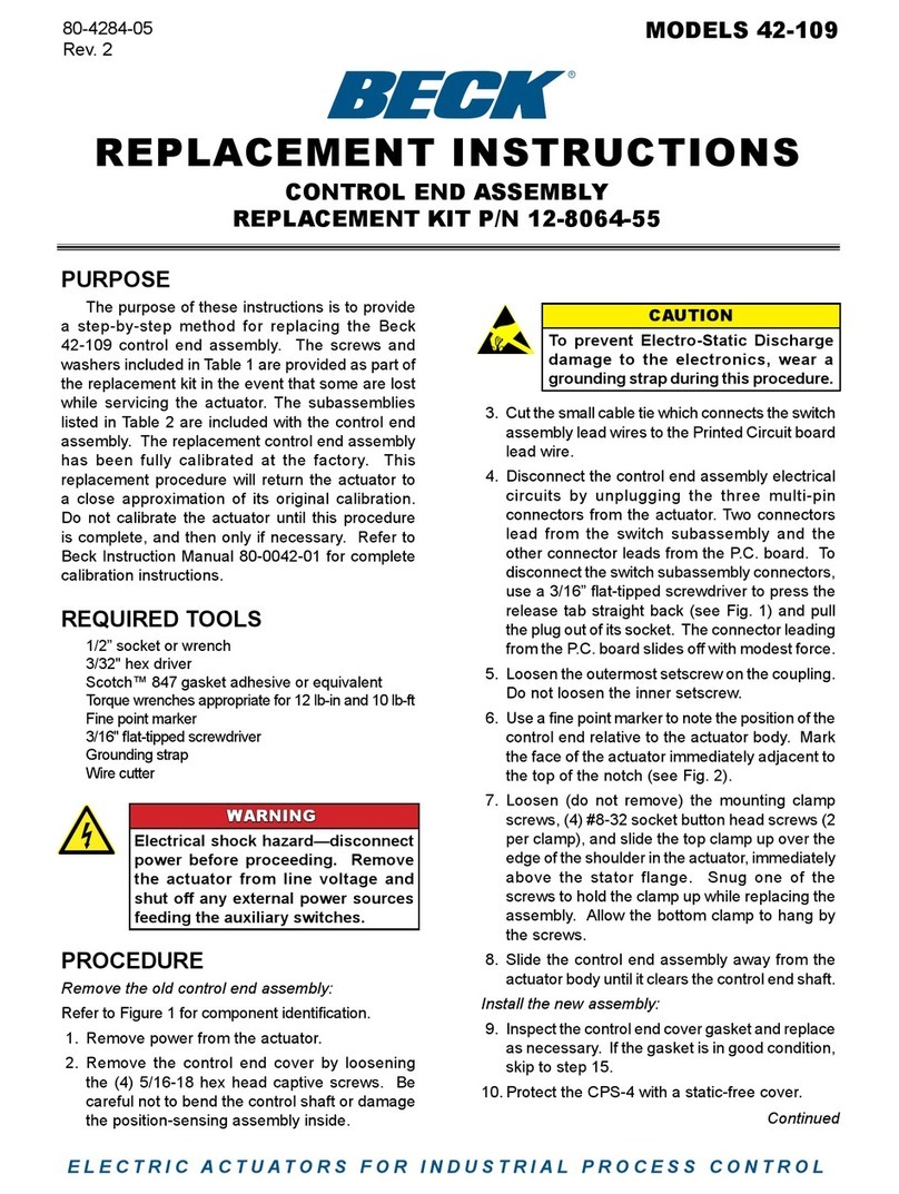 Beck 42-109 Replacement instructions