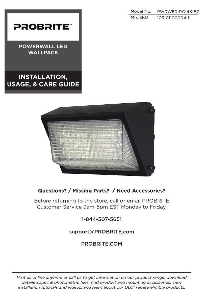 Probrite PWRW50-PC-4K-BZ INSTALLATION, USAGE, & CARE GUIDE