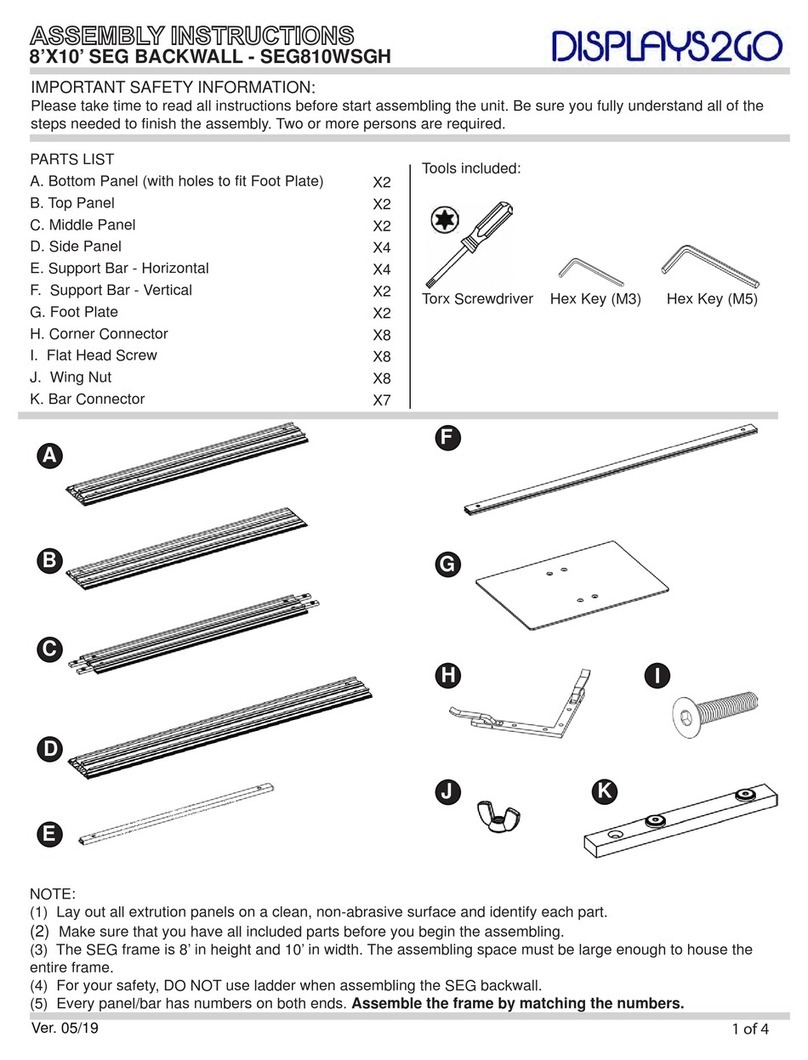 Displays2go SEG810WSGH Assembly instructions